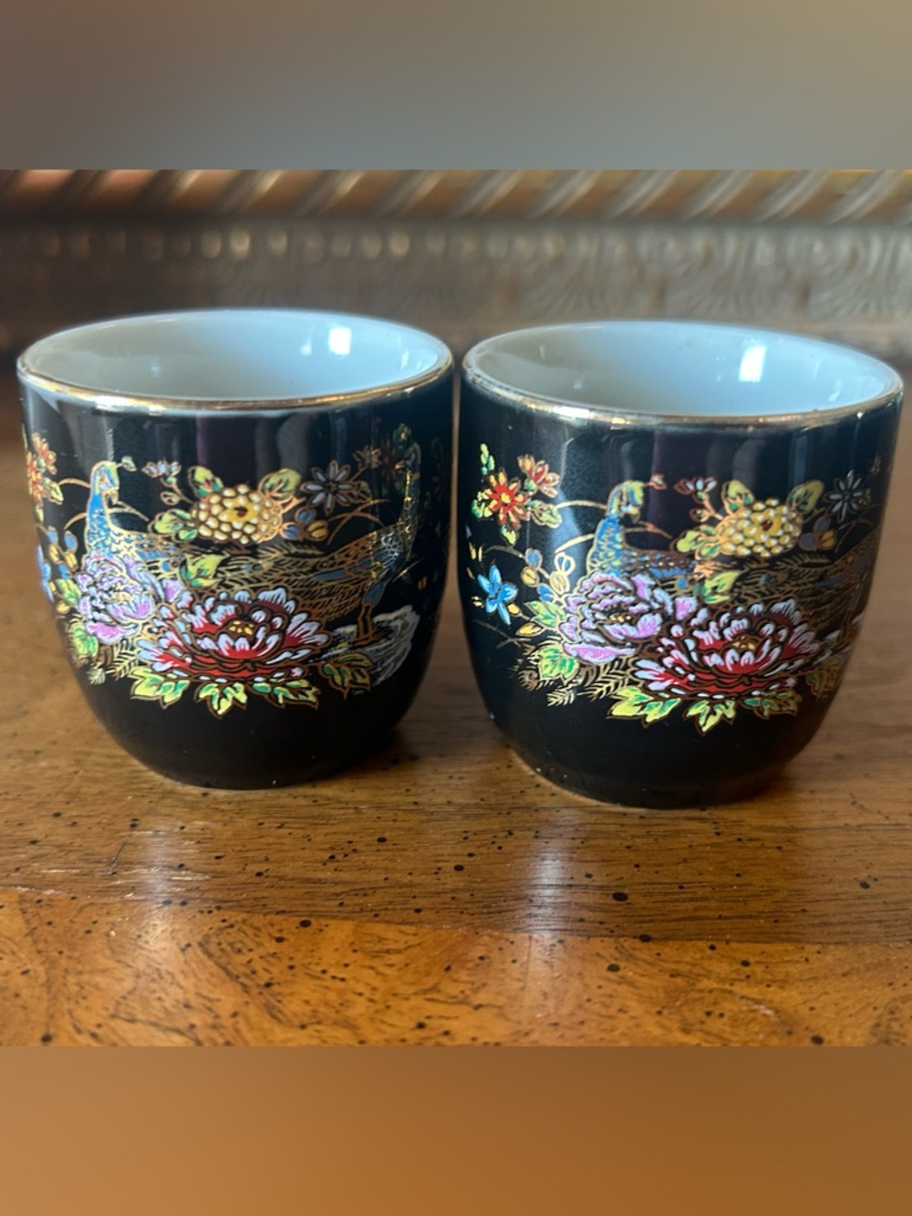 🐕3/20 Vintage Kutani-Style Japanese Sake Cups- Set of 2 - Picture 3 of 8